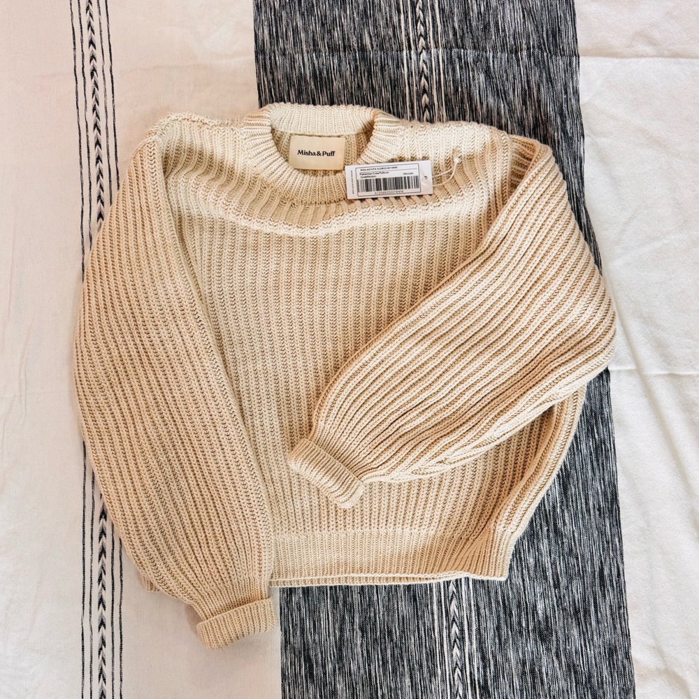 Misha and Puff Fisherman Sweater Marzipan